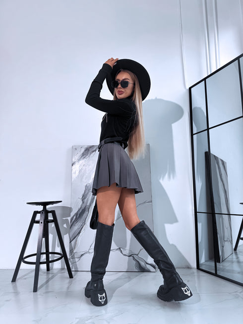 Blouse with snap buttons "CHANCE W2411" - BLACK